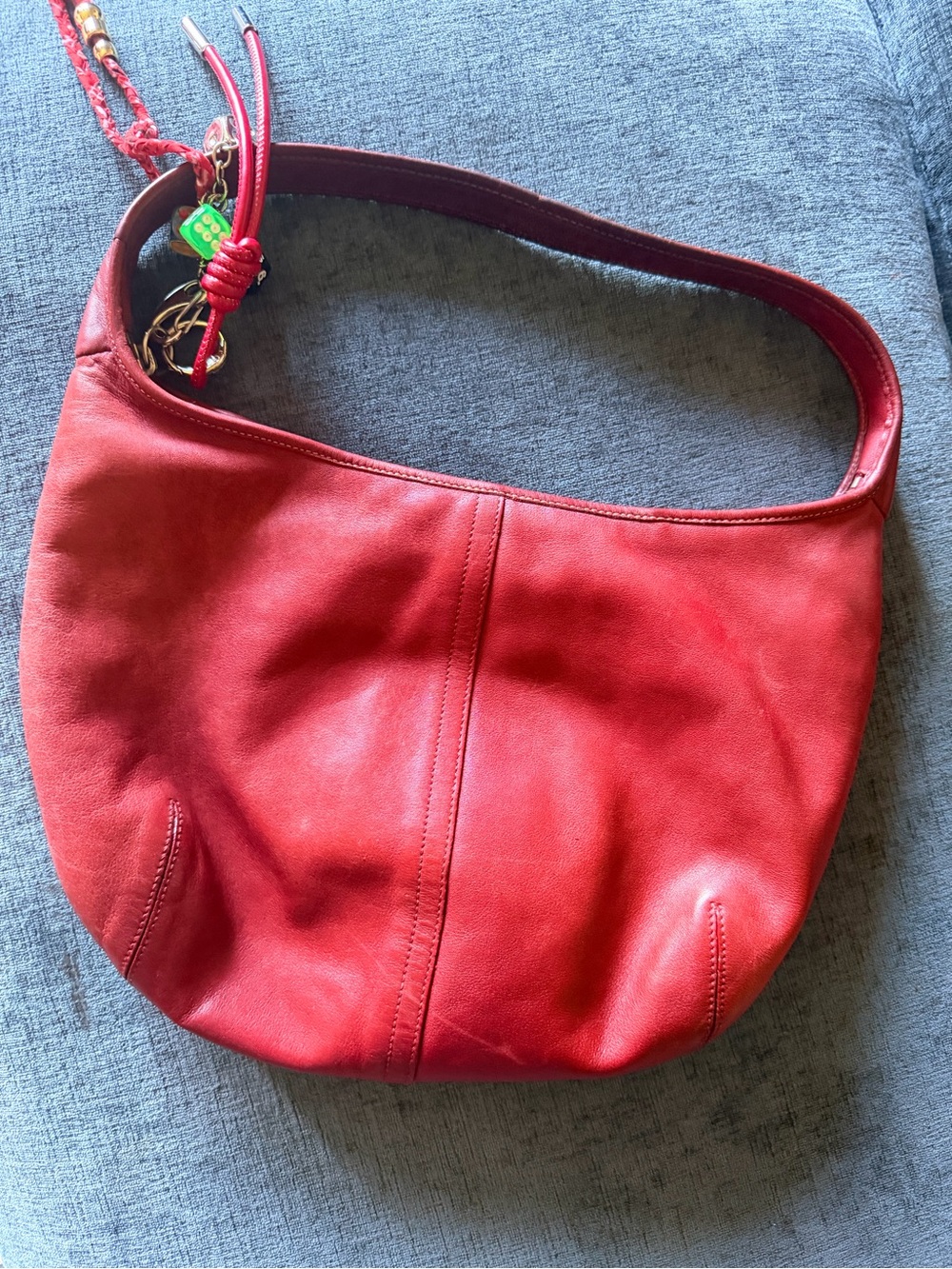 Vintage Coach 9249 Soho Slim Red Leather Hobo Bag